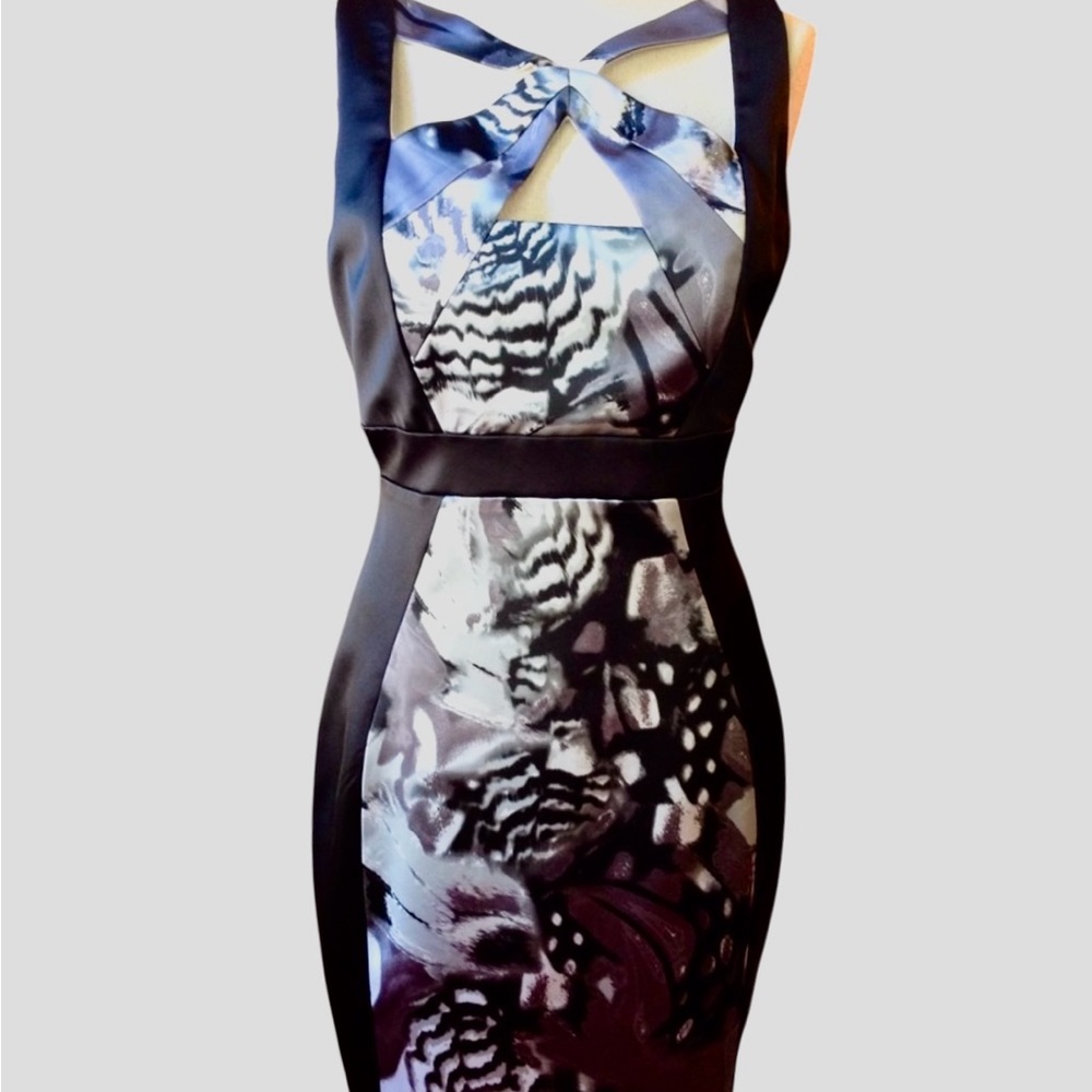 JAX Criss Cross Colorblock Satin Dress -WORN ONCE!